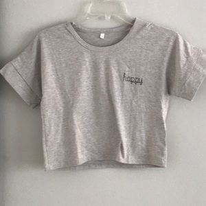 Grey Crop Tee - Never Worn